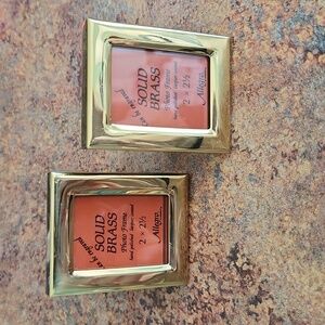 Set of 2 Vintage Allegro Solid Brass Picture Frames, Mini Size 2 x 2.5